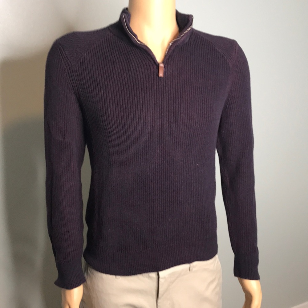 Banana Republic Red V Neck Zip Sweater Size S
